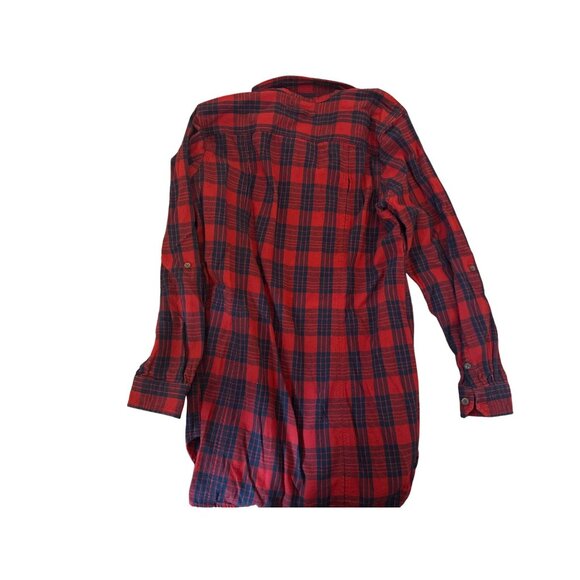 Duluth Trading Mens Medium Plaid Flannel Shirt Red & Black Cotton Long Sleeve - Picture 3 of 3